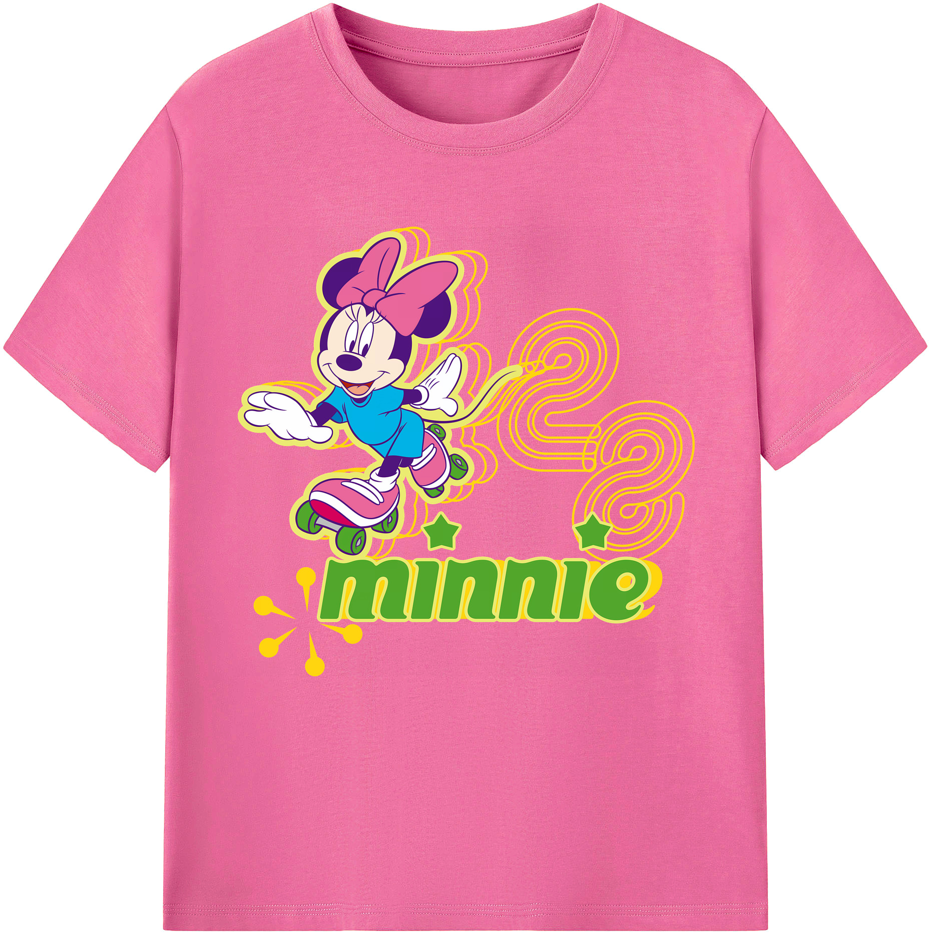 （画像用） ミッキーマウス Mickey Mouse レディースカジュアルプリントTシャツ（綿100％）